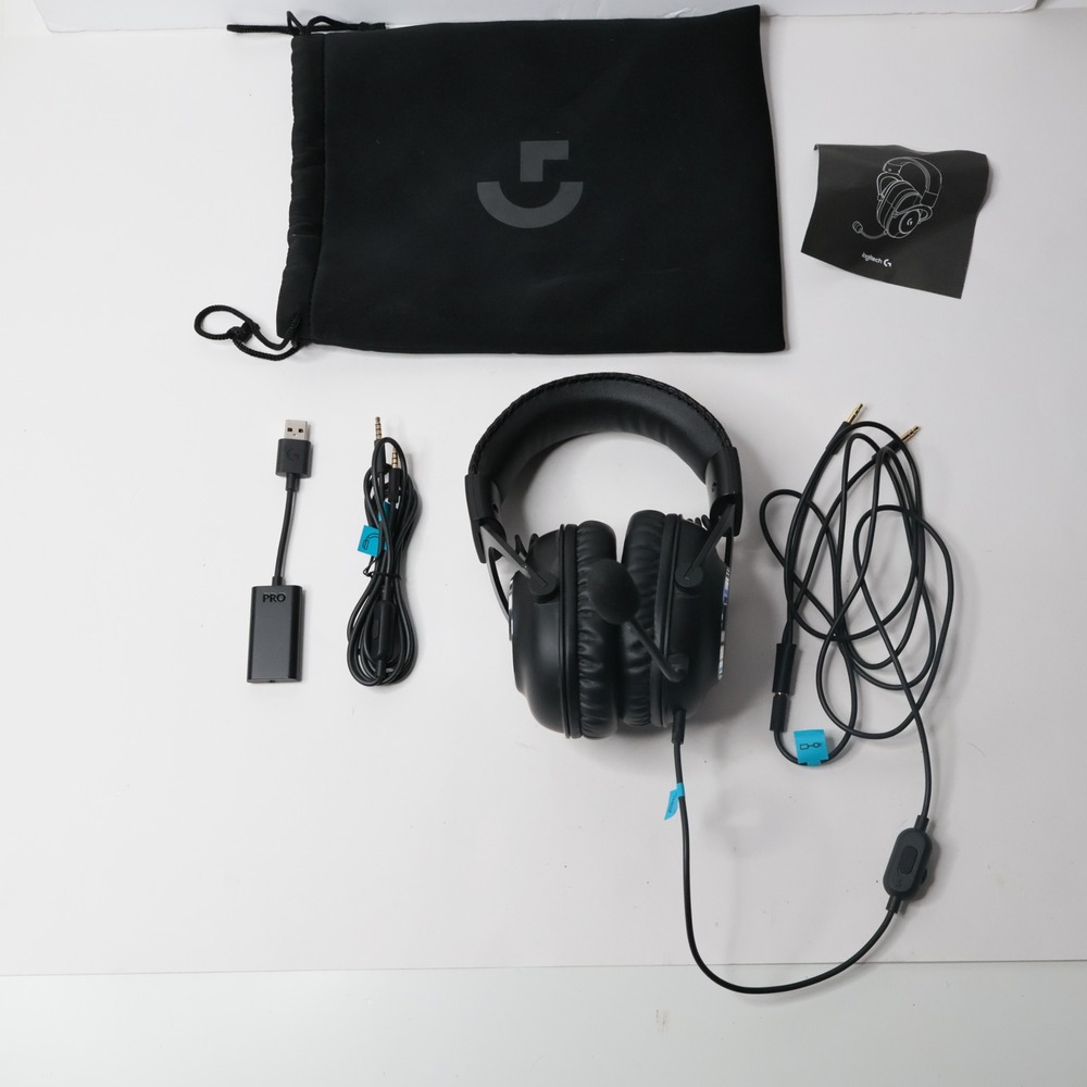 Logitech G Pro Gaming Headset Black Wired Over Ear with Blue VO!CE Mic and Pouch